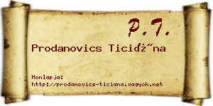Prodanovics Ticiána névjegykártya